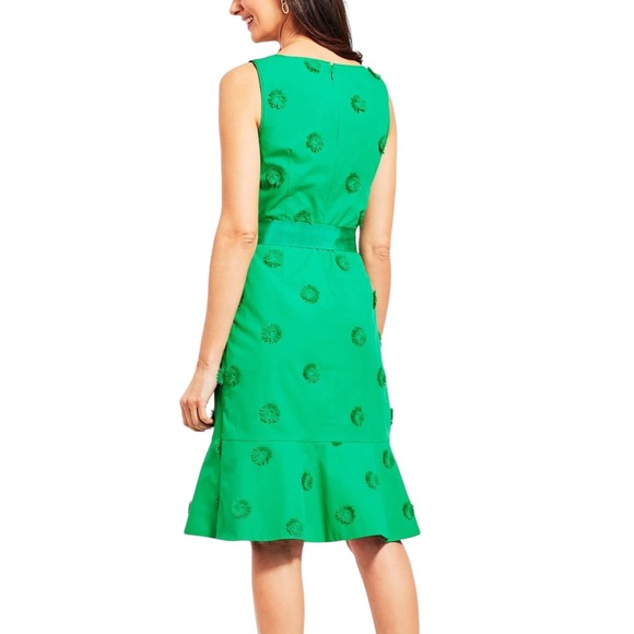 TALBOTS FLOWER APPLIQUE FIT-AND-FLARE DRESS - Picture 10 of 10